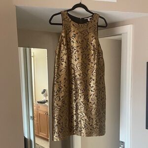 Banana Republic Gold and Black Lace Sleeveless Dress